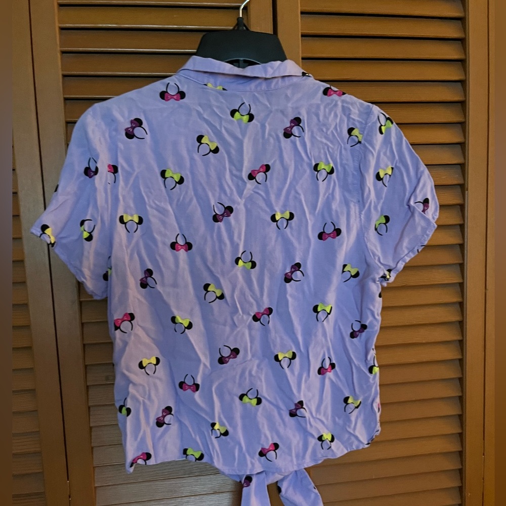 Minnie Mouse Ears button down tie top - Picture 2 of 4